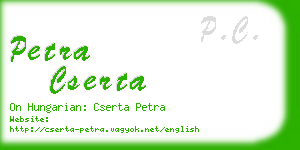 petra cserta business card